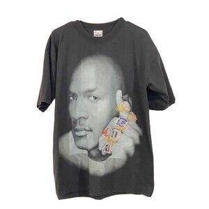 Micahel Jordan Six Ring Rap T Shirt Mens Size XL 30x24